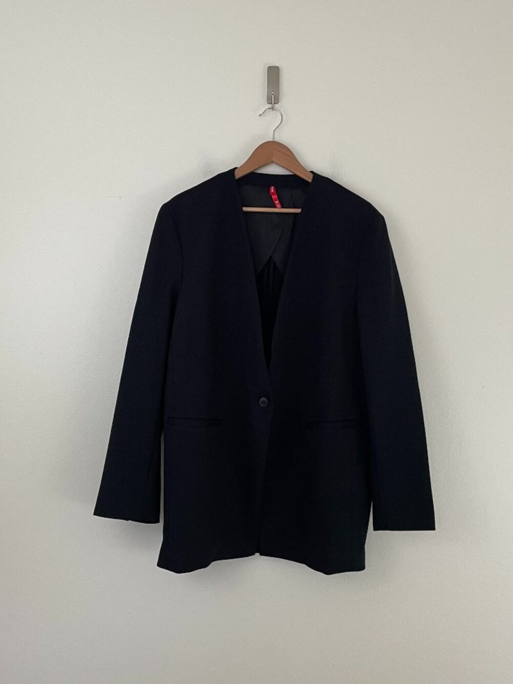 Spanx Black Perfect Collarless Single Breasted Blazer Size 1X